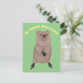 Gelukkig glimlachend schattig caka-cartoon ontwerp briefkaart (Staand voorkant)