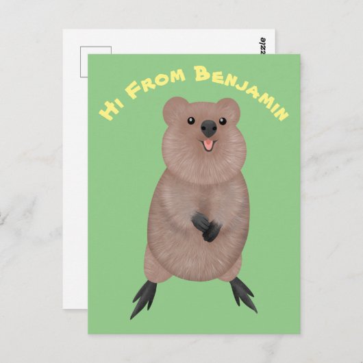 Gelukkig glimlachend schattig caka-cartoon ontwerp briefkaart (Voorkant / Achterkant)