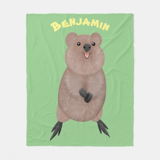 Gelukkig glimlachend schattig caka-cartoon ontwerp fleece deken (Voorkant)