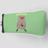 Gelukkig glimlachend schattig caka-cartoon ontwerp golfheadcover (Voorkant)