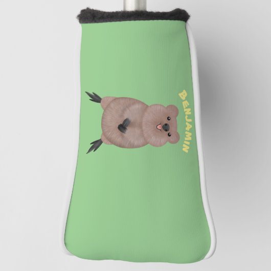 Gelukkig glimlachend schattig caka-cartoon ontwerp golfheadcover (Draai 90)