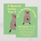 Gelukkig glimlachend schattig caka-cartoon ontwerp kaart (Voorkant / Achterkant)