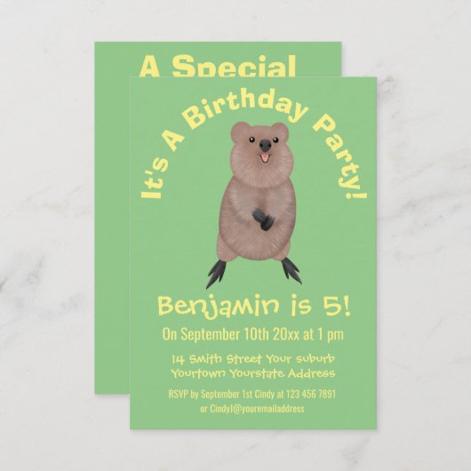 Gelukkig glimlachend schattig caka-cartoon ontwerp kaart (Voorkant / Achterkant)