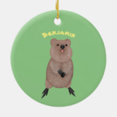 Gelukkig glimlachend schattig caka-cartoon ontwerp keramisch ornament (Achterkant)