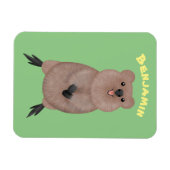 Gelukkig glimlachend schattig caka-cartoon ontwerp magneet (Horizontaal)