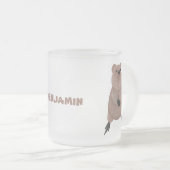 Gelukkig glimlachend schattig caka-cartoon ontwerp matglas koffiemok (Voorkant rechts)