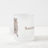 Gelukkig glimlachend schattig caka-cartoon ontwerp matglas koffiemok (Voorkant links)