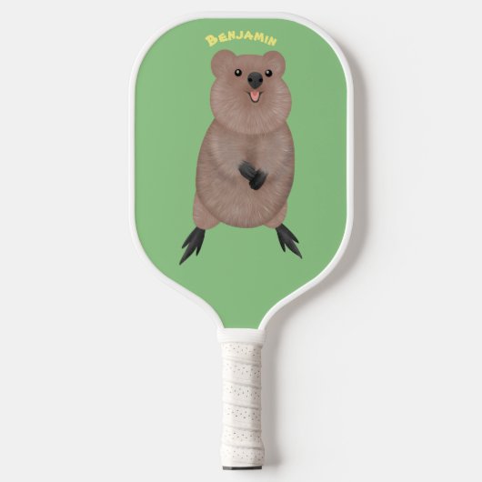 Gelukkig glimlachend schattig caka-cartoon ontwerp pickleball paddle (Voorkant)