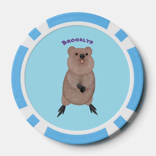 Gelukkig glimlachend schattig caka-cartoon ontwerp poker chips (Achterkant)