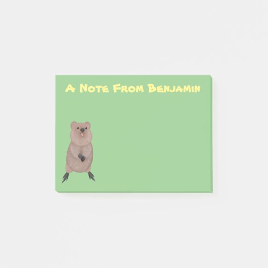 Gelukkig glimlachend schattig caka-cartoon ontwerp post-it® notes (Voorkant)
