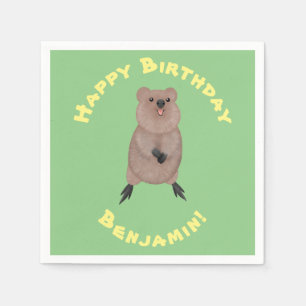 Gelukkig glimlachend schattig caka-cartoon ontwerp servet