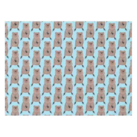 Gelukkig glimlachend schattig caka-cartoon ontwerp tafelkleed (Voorkant (Horizontaal))