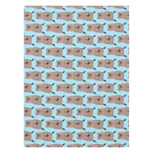 Gelukkig glimlachend schattig caka-cartoon ontwerp tafelkleed (Voorkant)