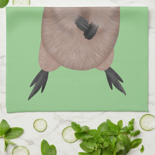 Gelukkig glimlachend schattig caka-cartoon ontwerp theedoek (Gevouwen)