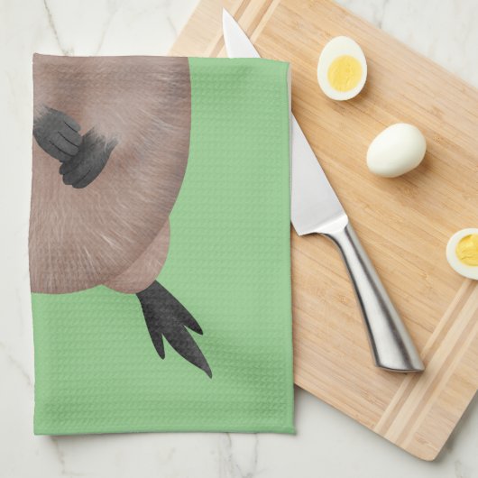 Gelukkig glimlachend schattig caka-cartoon ontwerp theedoek (Quarter Fold)