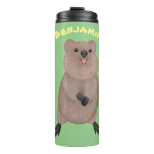 Gelukkig glimlachend schattig caka-cartoon ontwerp thermosbeker