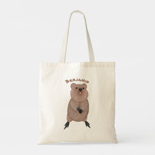 Gelukkig glimlachend schattig caka-cartoon ontwerp tote bag (Achterkant)