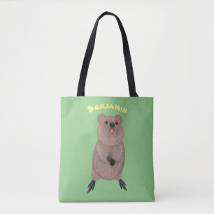 Gelukkig glimlachend schattig caka-cartoon ontwerp tote bag