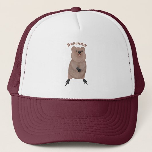 Gelukkig glimlachend schattig caka-cartoon ontwerp trucker pet (Voorkant)