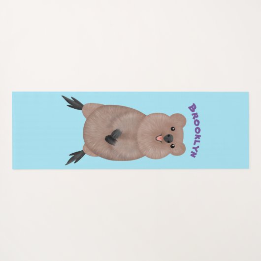 Gelukkig glimlachend schattig caka-cartoon ontwerp yogamat (Achterkant (horizontaal))