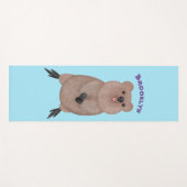 Gelukkig glimlachend schattig caka-cartoon ontwerp yogamat (Voorkant (horizontaal))