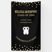 Gelukkig glimlachend tandheelkundig Afstuderen Spandoek (Verticaal)