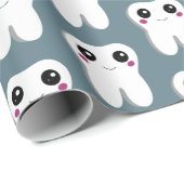 Gelukkig glimlachend tandheelkundig kaarsenpatroon cadeaupapier (Rol Hoek)