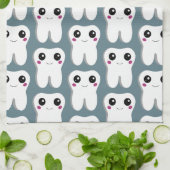 Gelukkig glimlachend tandheelkundig kaarsenpatroon theedoek (Gevouwen)