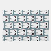 Gelukkig glimlachend tandheelkundig kaarsenpatroon theedoek (Horizontaal)