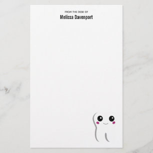 Gelukkig glimlachend tandtandheelkundig deeg briefpapier