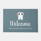 Gelukkig glimlachend tandtandheelkundig deeg deurmat (Voorkant)