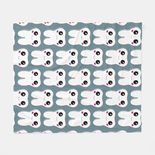 Gelukkig glimlachend tandtandheelkundig deeg fleece deken (Voorkant (Horizontaal))