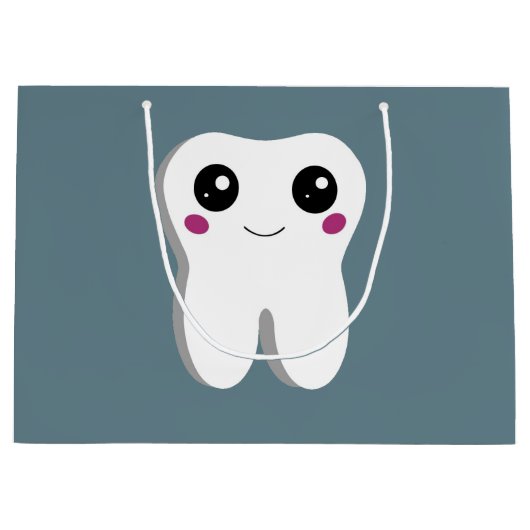 Gelukkig glimlachend tandtandheelkundig deeg groot cadeauzakje (Voorkant)