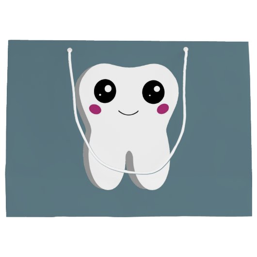 Gelukkig glimlachend tandtandheelkundig deeg groot cadeauzakje (Achterkant)