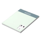 Gelukkig glimlachend tandtandheelkundig deeg notitieblok (Linkerzijde)