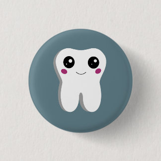Gelukkig glimlachend tandtandheelkundig deeg ronde button 3,2 cm