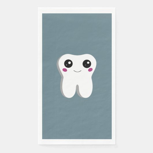 Gelukkig glimlachend tandtandheelkundig deeg servet (Voorkant)