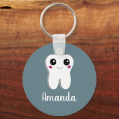 Gelukkig glimlachend tandtandheelkundig deeg sleutelhanger (Voorkant)