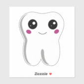 Gelukkig glimlachend tandtandheelkundig deeg sticker (Vel)