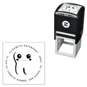 Gelukkig glimlachend tandtandheelkundig deeg  zelfinktende stempel (In situ)