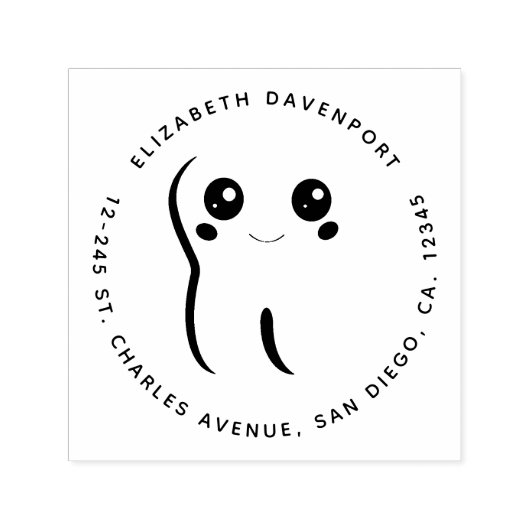 Gelukkig glimlachend tandtandheelkundig deeg  zelfinktende stempel (Design)