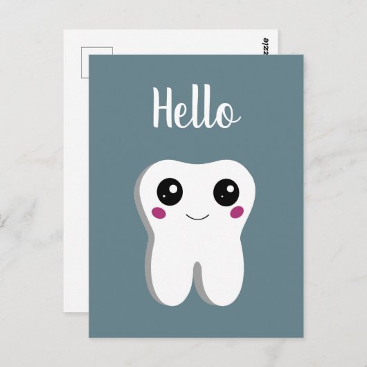 Gelukkig glimlachend tandtandheelkundig Hallo Briefkaart (Voorkant / Achterkant)