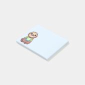 Gelukkig glimlachende luiaard ontspannen & chillen post-it® notes (Schuin)