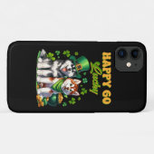 Gelukkig Go Lucky Schattige Husky St. Patricks Dag Case-Mate iPhone Case (Achterkant (horizontaal))