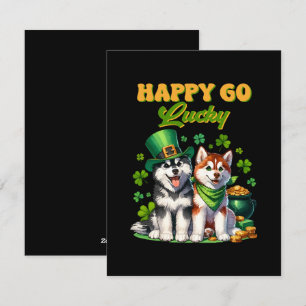 Gelukkig Goedgelovige Schattige Husky St. Patricks Feestdagenkaart