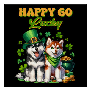 Gelukkig Goedgelovige Schattige Husky St. Patricks Perfect Poster