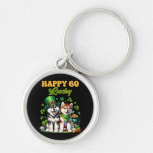 Gelukkig Goedgelovige Schattige Husky St. Patricks Sleutelhanger