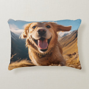 Gelukkig Golden Retriever Running Accent Kussen