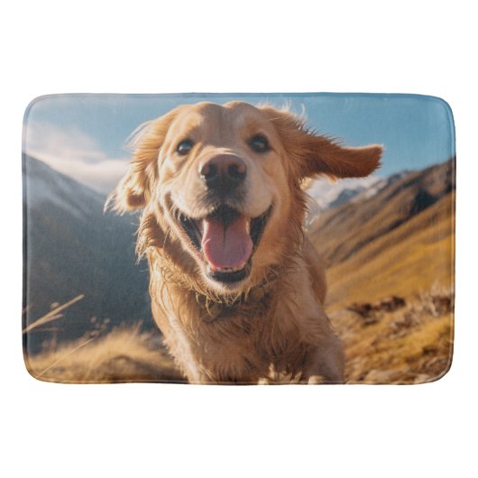 Gelukkig Golden Retriever Running Badmat (Voorkant)