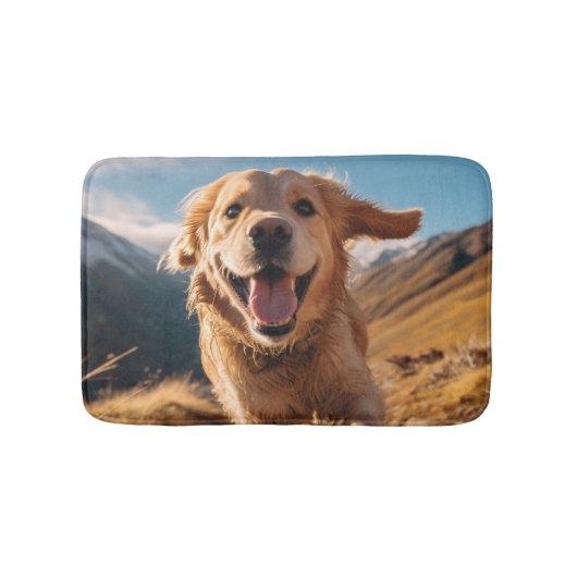 Gelukkig Golden Retriever Running Badmat (Voorkant)
